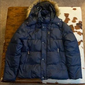Men’s Cole Haan Fur Hood Puffer Jacket